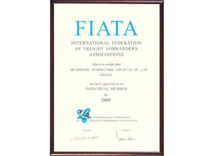 FIATA2009年国际货运代理 咨格证书